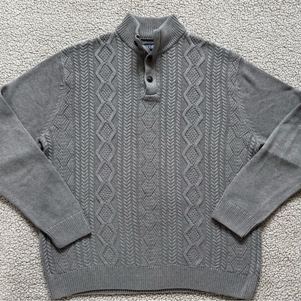 🧸 Chaps | LIKE NEW • Gray Cable Knit Sweater